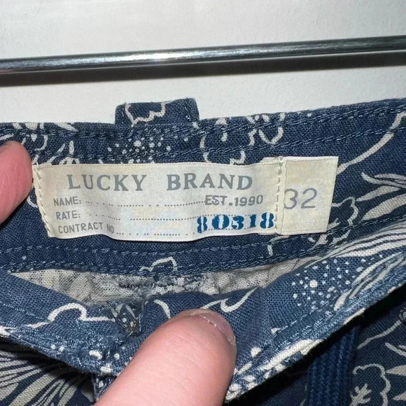 NWT Lucky Brand Hawaiian Floral Print Navy Blue Drawstring Size 32 - Picture 4 of 8